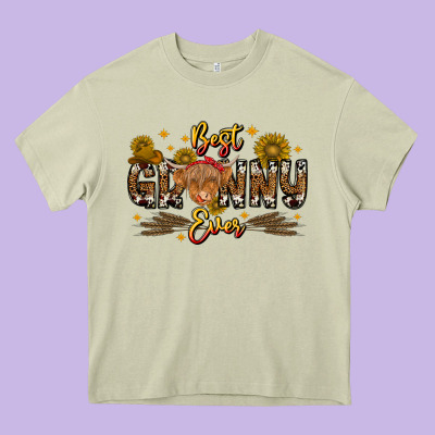 Best Granny Ever Western Theme Heavy Core Tee Designed By Cowhidedigitalart