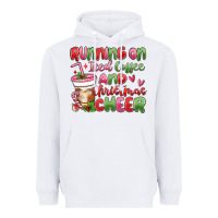 White running on iced coffee and christmas cheer Heavyweight Hoodie - MaliasSmallBusiness