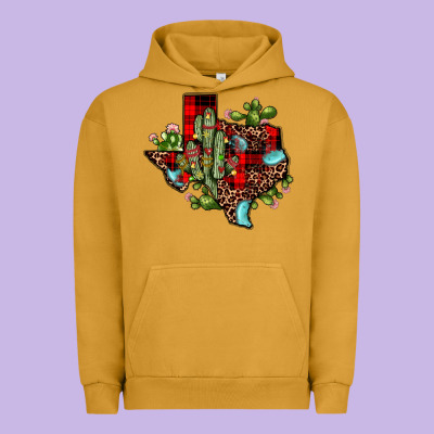 Cactus Christmas Texas Map Urban Hoodie Designed By Jahusdesignshop