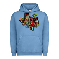 Pigment Pebble Blue cactus christmas texas map Urban Hoodie - JahusDesignShop