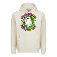 Oatmeal Heather spook aound and find out Premium Hoodie - Artiststas