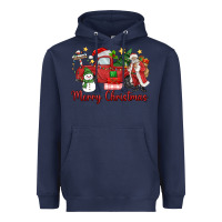 Navy merry christmas truck Heavyweight Hoodie - MaliasSmallBusiness