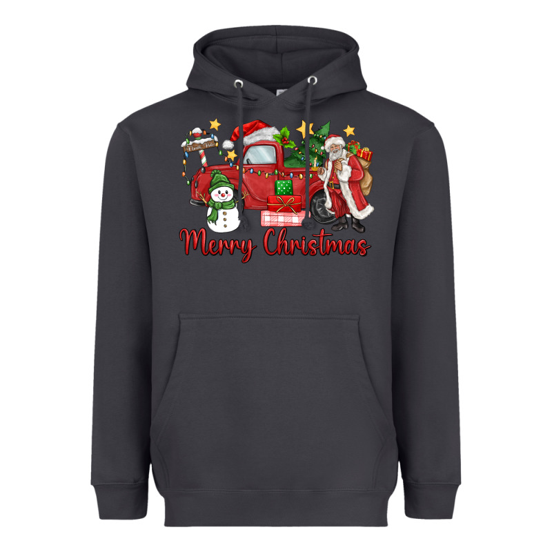 Merry Christmas Truck Heavyweight Hoodie by MaliasSmallBusiness | Teevron