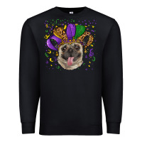 Black mardi gras hat pug Premium Sweatshirt - RanaPortraitStore