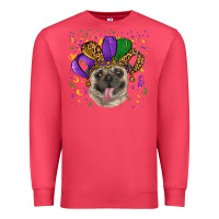 Cardinal mardi gras hat pug Premium Sweatshirt - RanaPortraitStore