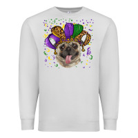 Dove Grey mardi gras hat pug Premium Sweatshirt - RanaPortraitStore