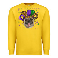 Lemon mardi gras hat pug Premium Sweatshirt - RanaPortraitStore