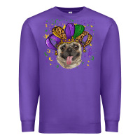 Purple mardi gras hat pug Premium Sweatshirt - RanaPortraitStore