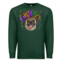 Sports Green mardi gras hat pug Premium Sweatshirt - RanaPortraitStore