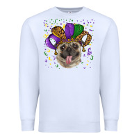 White mardi gras hat pug Premium Sweatshirt - RanaPortraitStore