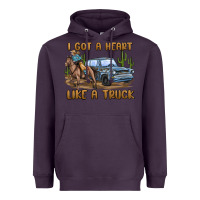Plum i got a heart like a truck Heavyweight Hoodie - MaliasSmallBusiness