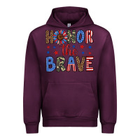 Mauve Wine honor the brave Urban Hoodie - Artiststas