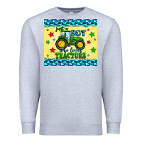 Heather Grey just a boy who loves tractors Premium Sweatshirt - Zillion Design Studio