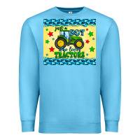 Ocean Blue just a boy who loves tractors Premium Sweatshirt - Zillion Design Studio