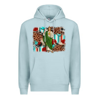 Blue Mist san judas leopard cowhide background Premium Hoodie - JahusDesignShop