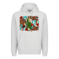 Dove Grey san judas leopard cowhide background Premium Hoodie - JahusDesignShop