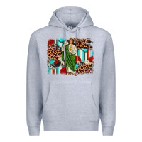 Heather Grey san judas leopard cowhide background Premium Hoodie - JahusDesignShop