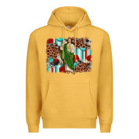 Mustard san judas leopard cowhide background Premium Hoodie - JahusDesignShop