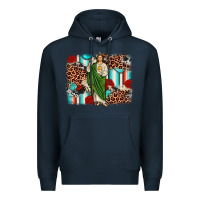 Navy san judas leopard cowhide background Premium Hoodie - JahusDesignShop