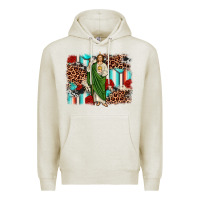 Oatmeal Heather san judas leopard cowhide background Premium Hoodie - JahusDesignShop