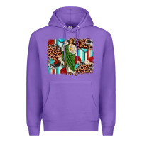 Purple san judas leopard cowhide background Premium Hoodie - JahusDesignShop