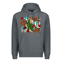 Rock san judas leopard cowhide background Premium Hoodie - JahusDesignShop
