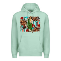 Seafoam san judas leopard cowhide background Premium Hoodie - JahusDesignShop