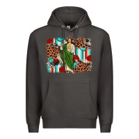 Smoke san judas leopard cowhide background Premium Hoodie - JahusDesignShop