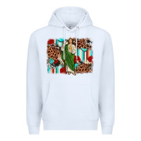 White san judas leopard cowhide background Premium Hoodie - JahusDesignShop