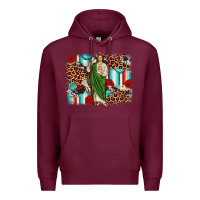 Burgundy san judas leopard cowhide background Premium Hoodie - JahusDesignShop