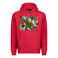 Cardinal san judas leopard cowhide background Premium Hoodie - JahusDesignShop