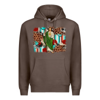 Coffee san judas leopard cowhide background Premium Hoodie - JahusDesignShop