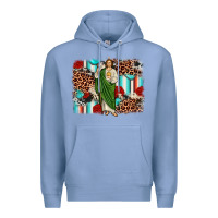 Colony Blue san judas leopard cowhide background Premium Hoodie - JahusDesignShop