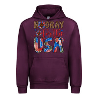 Mauve Wine hooray for the usa Urban Hoodie - Artiststas