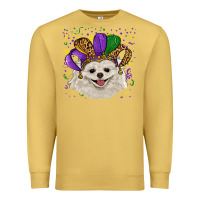 Antique Gold mardi gras hat white pomeranian Premium Sweatshirt - RanaPortraitStore