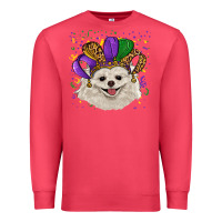 Cardinal mardi gras hat white pomeranian Premium Sweatshirt - RanaPortraitStore