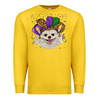 Lemon mardi gras hat white pomeranian Premium Sweatshirt - RanaPortraitStore