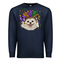 Navy mardi gras hat white pomeranian Premium Sweatshirt - RanaPortraitStore