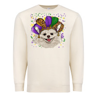 Sandshell mardi gras hat white pomeranian Premium Sweatshirt - RanaPortraitStore