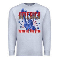 Heather Grey America home of the free Premium Sweatshirt - texasbilliewilder