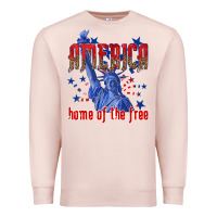 Pale Pink America home of the free Premium Sweatshirt - texasbilliewilder