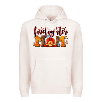 Pale Pink firefighter  mom Premium Hoodie - AdoDesignShop