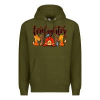 Army Green firefighter  mom Premium Hoodie - AdoDesignShop