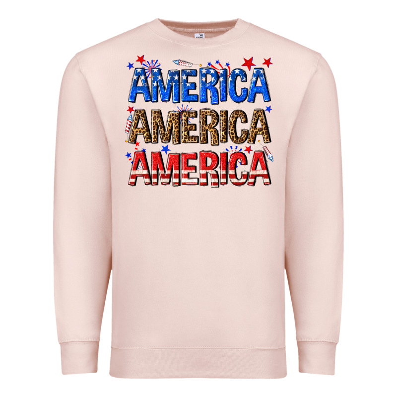 America America America Fourth Of July Premium Sweatshirt by texasbilliewilder | Teevron