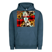 Pigment Midnight Navy bullskull Sunflower Urban Hoodie - JahusDesignShop
