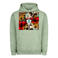 Pigment Oil Green bullskull Sunflower Urban Hoodie - JahusDesignShop
