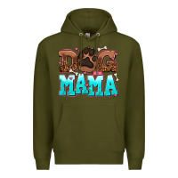 Army Green dog mama Premium Hoodie - AdoDesignShop