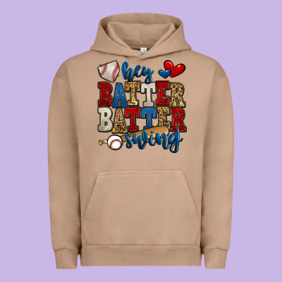 Hey Batter Batter Swing Baseball Urban Hoodie Designed By Jasminsmagicworld
