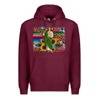 Burgundy san judas leopard cowhide sunflower background Premium Hoodie - JahusDesignShop