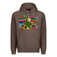 Coffee san judas leopard cowhide sunflower background Premium Hoodie - JahusDesignShop